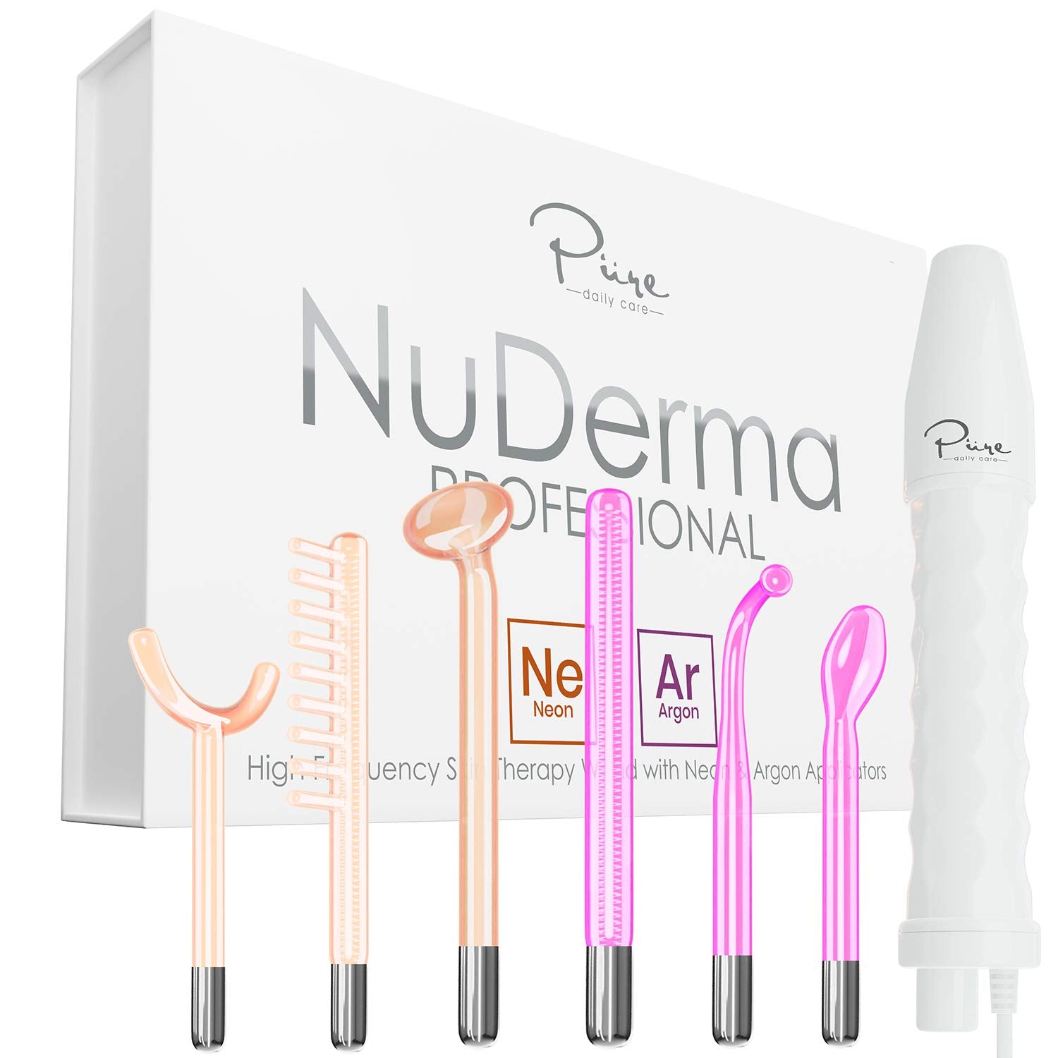 NuDerma Professional Skin Therapy Wand - Portable High Frequency Skin Therapy Machine (7545776668910)